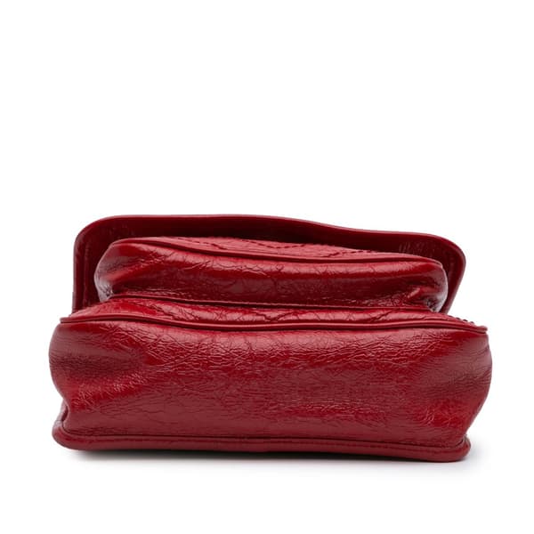 Pre-owned Saint Laurent Baby Crinkled Calfskin Monogram Niki Bag Red