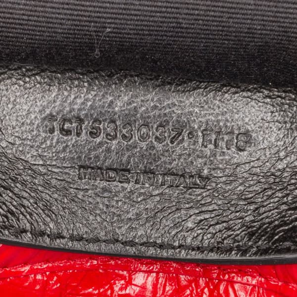 Pre-owned Saint Laurent Baby Crinkled Calfskin Monogram Niki Bag Red