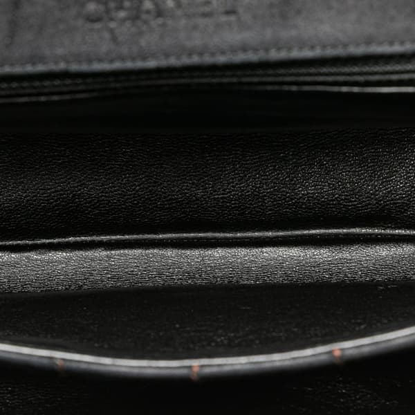 Pre-owned Chanel Choco Bar Suede Stitched Chain Flap Black