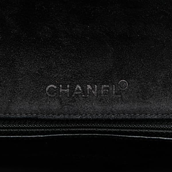 Pre-owned Chanel Choco Bar Suede Stitched Chain Flap Black