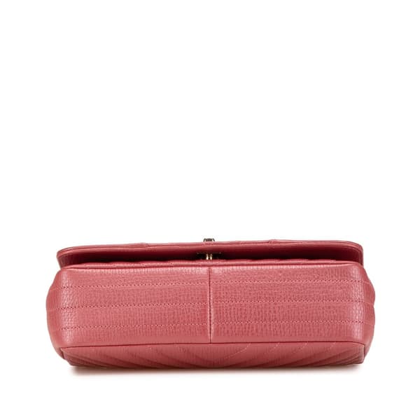 Pre-owned Chanel Medium Chevron Calfskin Statement Flap Pink