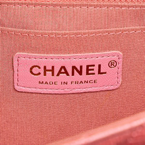 Pre-owned Chanel Medium Chevron Calfskin Statement Flap Pink