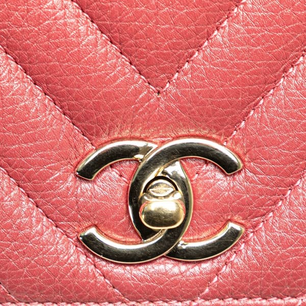 Pre-owned Chanel Medium Chevron Calfskin Statement Flap Pink