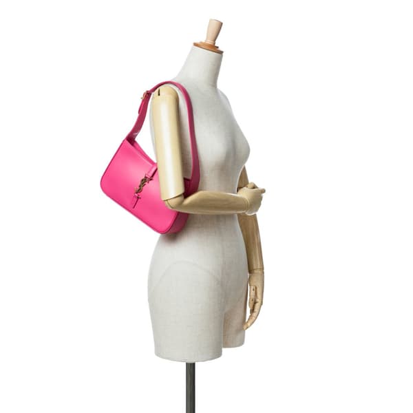 Pre-owned Saint Laurent Leather Le 5 a 7 Shoulder Bag Pink