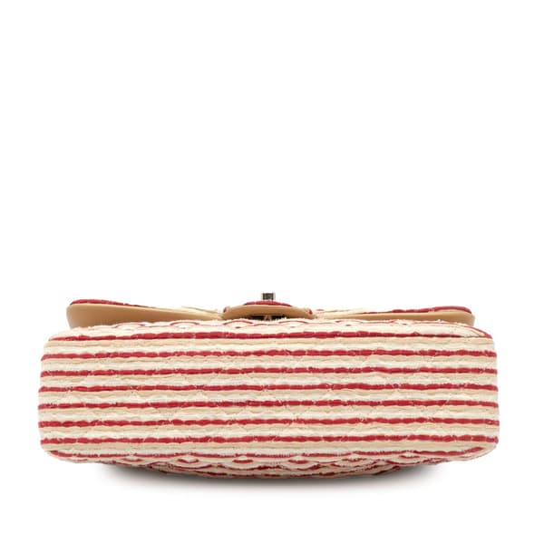 Pre-owned Chanel Medium Classic Jersey Coco Sailor Double Flap Red