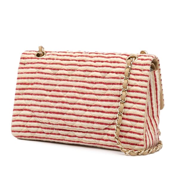 Pre-owned Chanel Medium Classic Jersey Coco Sailor Double Flap Red