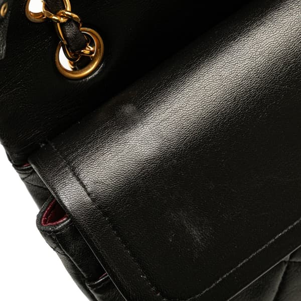 Pre-owned Chanel Medium Classic Lambskin Double Flap Black