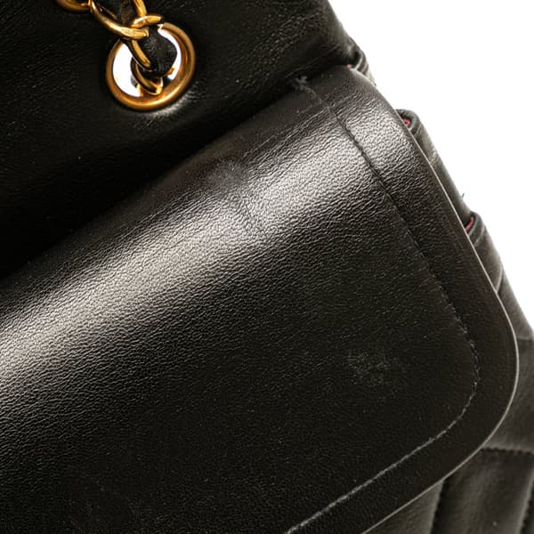 Pre-owned Chanel Medium Classic Lambskin Double Flap Black