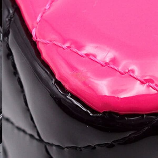 Pre-owned Chanel Medium Classic Bicolor Patent Double Flap Pink