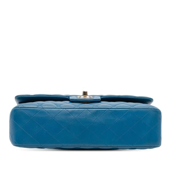 Pre-owned Chanel Medium Classic Lambskin Double Flap Blue