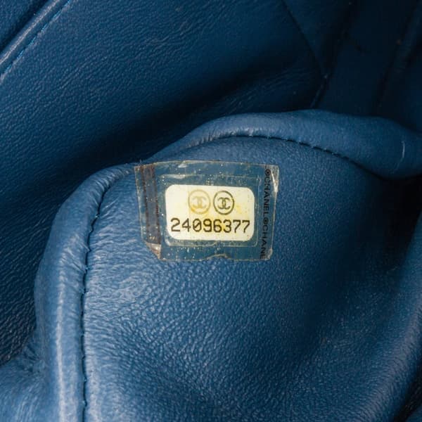 Pre-owned Chanel Medium Classic Lambskin Double Flap Blue