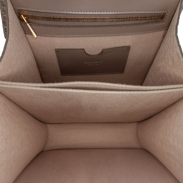 Pre-owned Balmain Embossed Leather Ely Shoulder Bag Brown