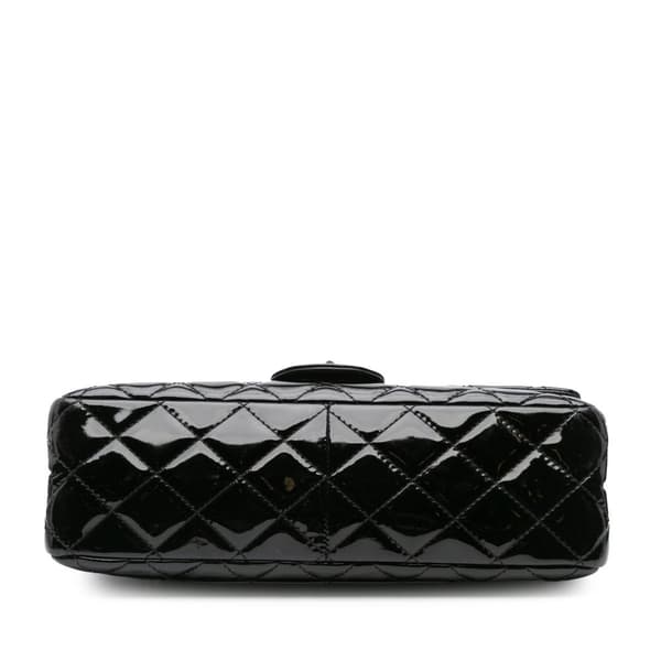 Pre-owned Chanel 2.55 Reissue Quilted Patent Double Flap 227 Black