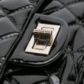 Miniatyrbild 8 av 10: Pre-owned Chanel 2.55 Reissue Quilted Patent Double Flap 227 Black