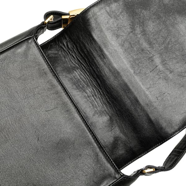 Pre-owned Chanel CC Choco Bar Lambskin Shoulder Bag Black