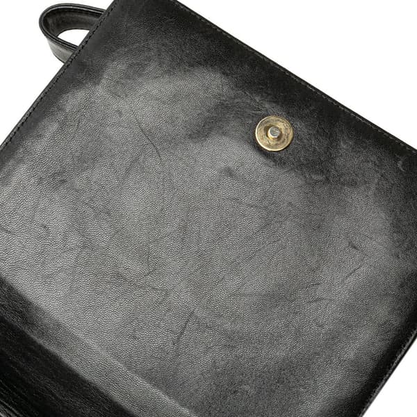 Pre-owned Chanel CC Choco Bar Lambskin Shoulder Bag Black