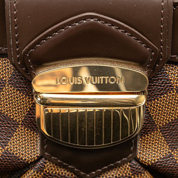 Pre-owned Louis Vuitton Damier Ebene Sistina MM Brown