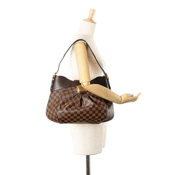 Pre-owned Louis Vuitton Damier Ebene Sistina MM Brown