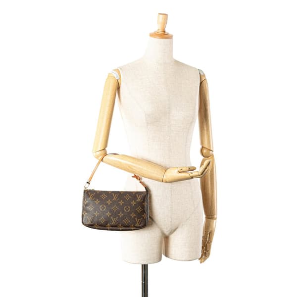 Pre-owned Louis Vuitton Monogram Pochette Accessoires Brown