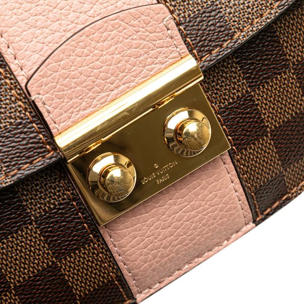 Pre-owned Louis Vuitton Damier Ebene Cuir Taurillon Wight Brown