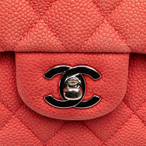 Pre-owned Chanel Medium Classic Caviar Double Flap Pink