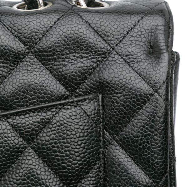 Pre-owned Chanel Jumbo Classic Caviar Single Flap Black