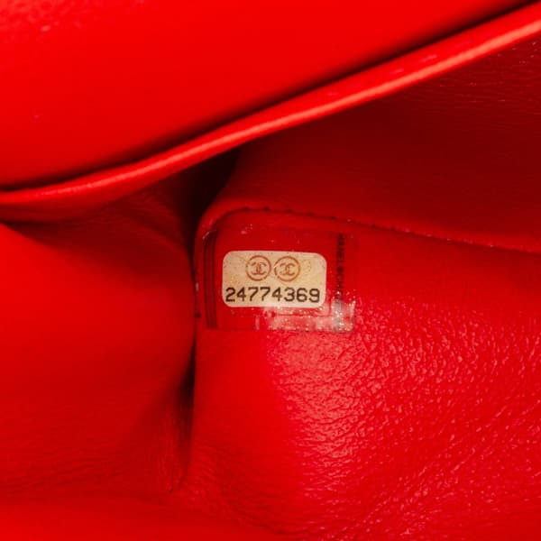 Pre-owned Chanel Small Classic Chevron Lambskin Double Flap Orange