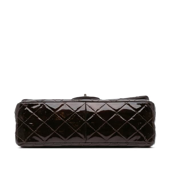 Pre-owned Chanel Reissue 2.55 Quilted Patent Double Flap 227 Brown