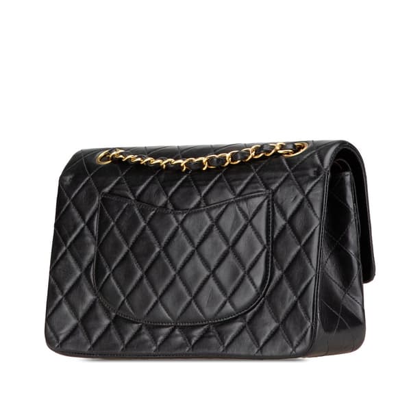 Pre-owned Chanel Medium Classic Lambskin Double Flap Black