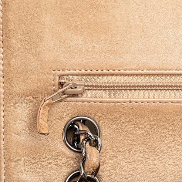 Pre-owned Chanel Medium Classic Tweed Double Flap Brown