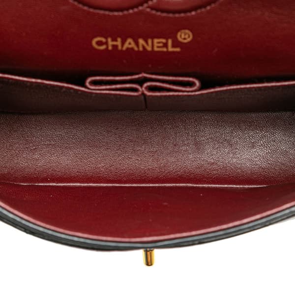 Pre-owned Chanel Small Classic Lambskin Double Flap Black