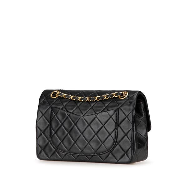 Pre-owned Chanel Small Classic Lambskin Double Flap Black