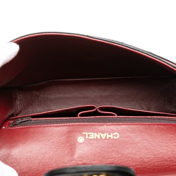 Pre-owned Chanel Medium Tall Classic Lambskin Double Flap Black