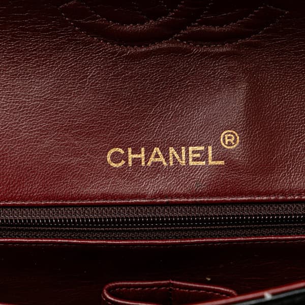 Pre-owned Chanel Medium Tall Classic Lambskin Double Flap Black