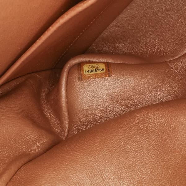 Pre-owned Chanel Medium Classic Metallic Caviar Double Flap Brown
