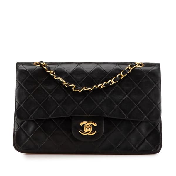 Pre-owned Chanel Medium Classic Lambskin Double Flap Black