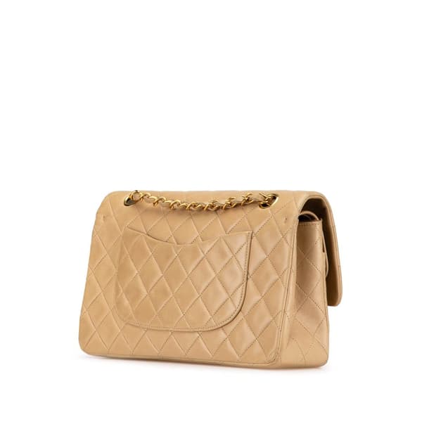 Pre-owned Chanel Medium Classic Lambskin Double Flap Brown
