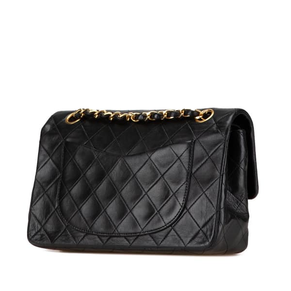 Pre-owned Chanel Small Classic Lambskin Double Flap Black
