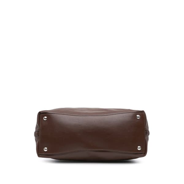 Pre-owned Prada Soft Calf Side Zip Hobo Brown