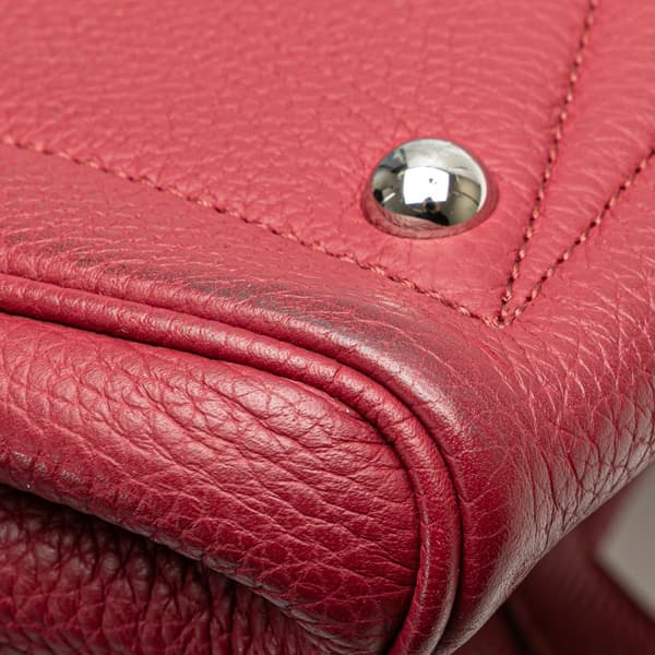 Pre-owned Hermès Clemence Victoria II 35 Red