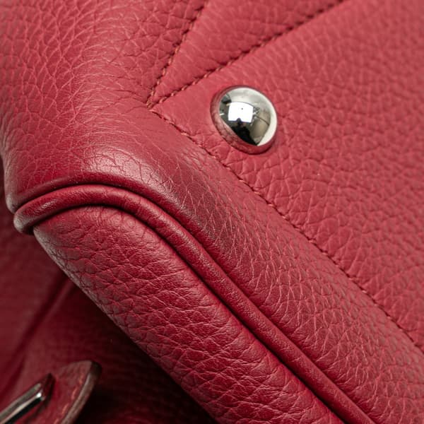 Pre-owned Hermès Clemence Victoria II 35 Red