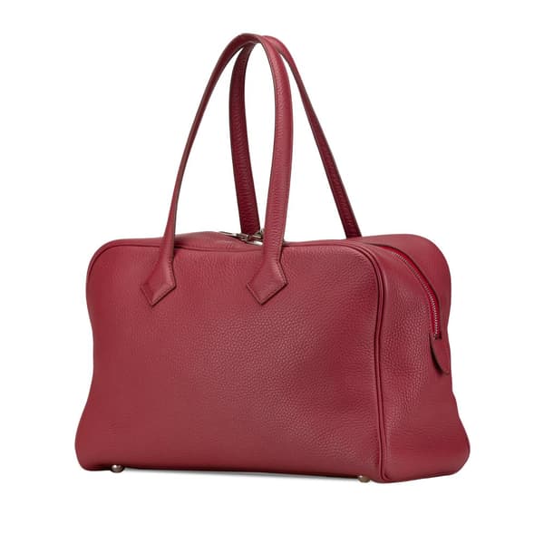 Pre-owned Hermès Clemence Victoria II 35 Red