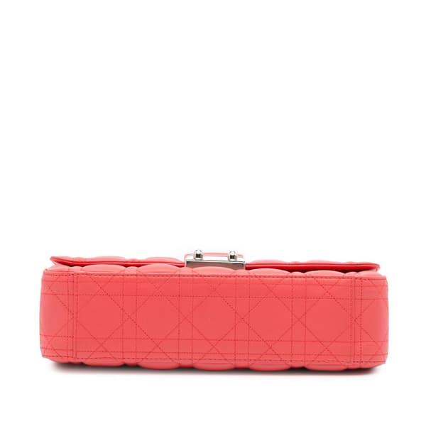 Pre-owned Dior Medium Lambskin Cannage Miss Dior Flap Pink