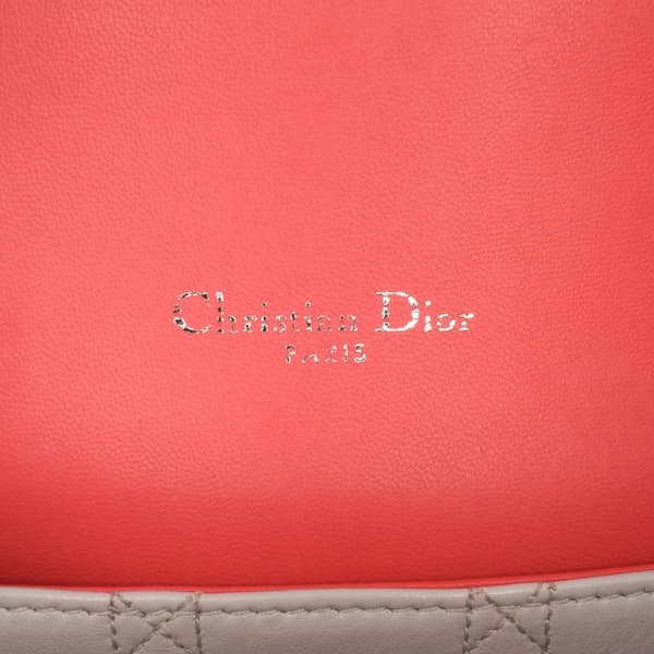 Pre-owned Dior Medium Lambskin Cannage Miss Dior Flap Pink