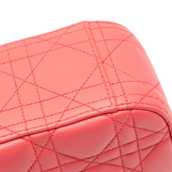 Pre-owned Dior Medium Lambskin Cannage Miss Dior Flap Pink
