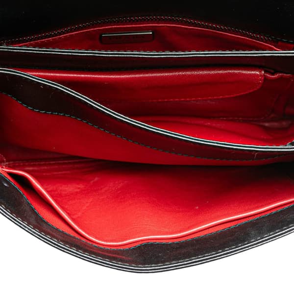 Pre-owned Prada Soft Calf Grommet Lock Flap Chain Shoulder Bag Black