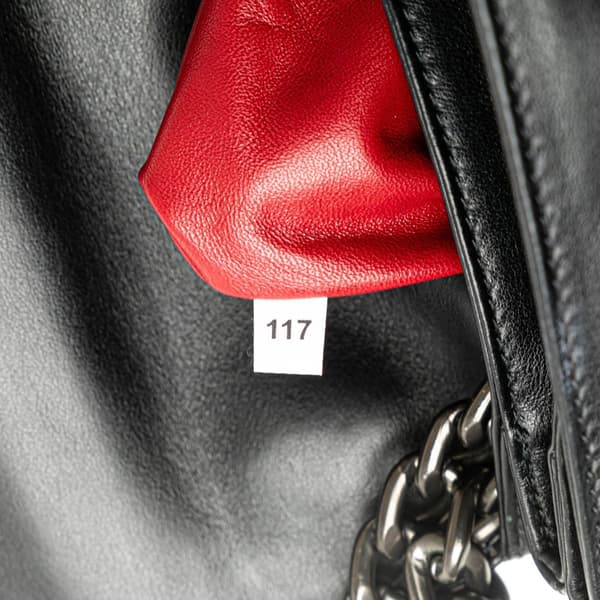 Pre-owned Prada Soft Calf Grommet Lock Flap Chain Shoulder Bag Black