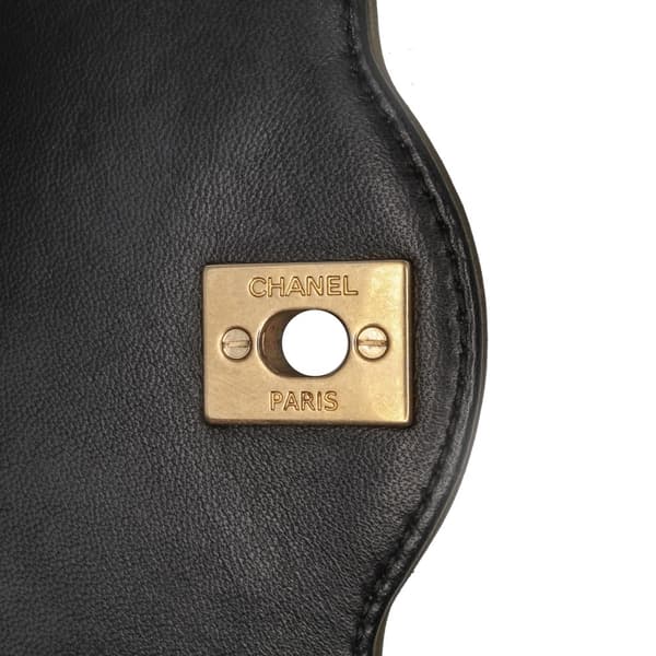 Pre-owned Chanel Small Quilted Lambskin Two-Tone Day Flap Black