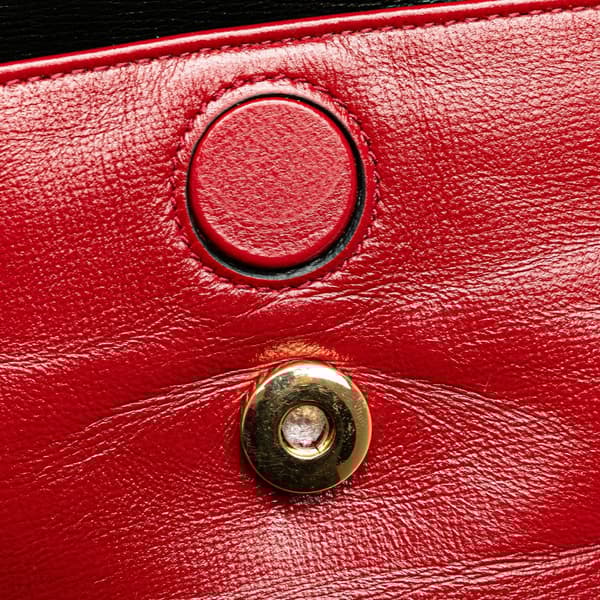 Pre-owned Gucci Mini Leather Marina Shoulder Bag Red