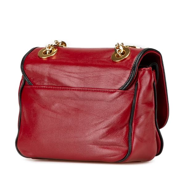 Pre-owned Gucci Mini Leather Marina Shoulder Bag Red